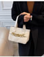 Fashion Off White Pu Chain Large Capacity Handbag