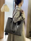 Fashion Grey Pu Large Capacity Shoulder Bag