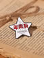 Fashion White Alloy Five-pointed Star Print Brooch
