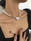 Fashion Silver Resin Love Pearl Beaded Necklace