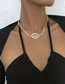 Fashion Gold Alloy Diamond Letter Chain Necklace