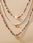 Fashion Color Colorful Rice Beads Beaded Star And Moon Lock Necklace