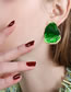 Fashion Green Metal Irregular Emerald Stud Earrings
