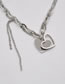 Fashion Silver Titanium Steel Geometric Love Chain Necklace