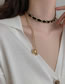 Fashion Gold Metallic Velvet Woven Ball Tassel Necklace