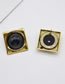 Fashion Gold Metal Square Round Stud Earrings