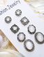 Fashion Silver Color Alloy Diamond Geometric Stud Earring Set