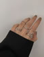 Fashion Gold Color Alloy Geometric Chain Cross Ring Set