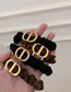 Fashion Black Alloy Letter Pleated Hair Tie