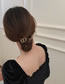 Fashion Black Alloy Letter Pleated Hair Tie