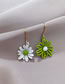 Fashion White+green Alloy Asymmetric Daisy Stud Earrings