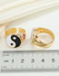 Fashion Black Tai Chi Ring Alloy Dripping Oil Tai Chi Ring