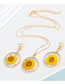 Fashion Round Sunflower Necklace Resin Round Dried Flower Necklace