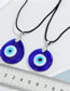 Fashion Round Blue Eyes (leather Rope) Water Drop Round Glass Eye Necklace