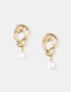 Fashion High Quality Titanium Needle Alloy Geometric Knotted Pearl Stud Earrings