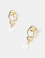 Fashion S925 Silver Color Needle Alloy Geometric Knotted Pearl Stud Earrings