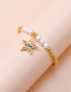 Fashion Color Copper Inlaid Zirconium Pearl Beaded Five-pointed Star Eye Bracelet