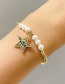 Fashion Color Copper Inlaid Zirconium Pearl Beaded Five-pointed Star Eye Bracelet