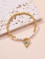 Fashion Color Copper Inlaid Zirconium Pearl Beaded Triangle Eye Bracelet