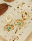 Fashion Color Copper Inlaid Zirconium Eye Ear Ring