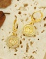 Fashion Gold Copper Inlaid Zirconium Portrait Earrings