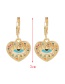 Fashion Color Copper Inlaid Zirconium Love Eyes And Earrings