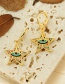 Fashion Color Copper Inlaid Zirconium Five-pointed Star Eye Ear Ring