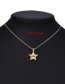 Fashion Color Copper Inlaid Zirconium Five-pointed Star Eye Necklace