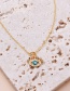 Fashion Color Copper Inlaid Zirconium Eye Necklace