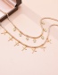 Fashion Gold Copper Inlaid Zirconium Palm Necklace