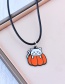 Fashion Silver Alloy Drip Oil Halloween Pumpkin Cat Necklace And Earrings Set