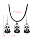 Fashion Silver Alloy Dripping Oil Halloween Ghost Necklace And Earrings Set