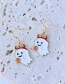 Fashion Gold Alloy Dripping Oil Halloween Ghost Necklace And Earrings Set