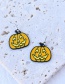 Fashion Silver Alloy Drip Oil Halloween Pumpkin Necklace Earrings Set