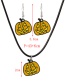 Fashion Silver Alloy Drip Oil Halloween Pumpkin Necklace Earrings Set
