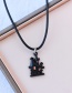 Fashion Black Alloy Drip Oil Halloween Castle Necklace Earrings Set