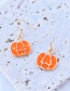Fashion Orange Alloy Drip Oil Halloween Pumpkin Necklace Earrings Set