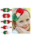 Fashion Red And White Christmas Old Flower Stitching Patch Headband