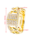Fashion Love Copper Plated 18k Gold With Zirconium Geometric Love Ring