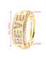 Fashion Letter 18k Copper Plated Gold With Zirconium Geometric Alphabet Ring