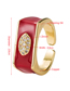 Fashion White Brass Inlaid Zirconium Drip Oil Geometric Ring
