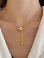 Fashion Gold Titanium Steel Ball Necklace