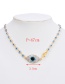 Fashion White Copper Inlaid Zirconium Drip Oil Palm Lobster Clasp Necklace Real Gold Plated