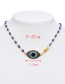 Fashion Black Copper Inlaid Zirconium Oil Dripping Eyes Lobster Clasp Necklace Real Gold Plated