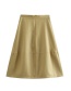 Fashion Apricot Micro-pleated A-line Skirt