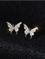 Fashion Pair Of Silver Color Color Double Butterflies-ear Clips Copper And Diamond Butterfly Ear Clips