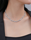 Fashion Steel Color Alloy Inlaid Zirconium Geometric Bone Necklace