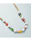 Fashion Color Colorful Rice Beads Beaded Eye Necklace