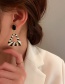Fashion Round Shape Alloy Diamond Geometric Striped Round Earrings