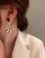 Fashion Round Shape Alloy Diamond Geometric Striped Round Earrings